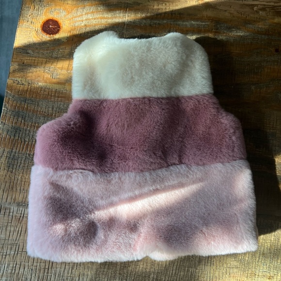 12-18 Month Pink Color-Block Faux Fur Toddler Vest - Picture 2 of 5